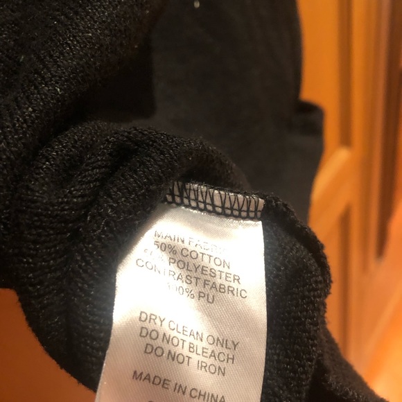 Tana and bee black sweater with leather trim - Picture 5 of 5